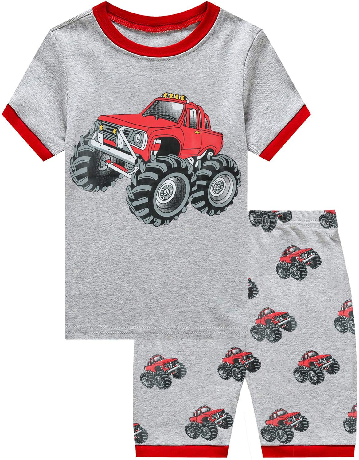Little Hand Toddler Boys Pajamas Truck Pjs Set Summer Short Sets Cotton Kids Pjs Boys Clothes Sets 5T
