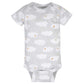 Gerber Baby 8-Pack Short Sleeve Onesies Bodysuits, Sheep Grey, Newborn