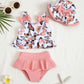 Mioglrie Toddler Bathing Suit Girl 3T 4T Swimsuit Girls Toddler Beach Swim Suit 2 Piece Pink Butterfly Bikini Summer Swimwear Ta