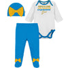 Nfl Baby Girls' 3Pc Bodysuit, Footed Pant, & Cap Set, Los Angeles Chargers, 3-6 Months