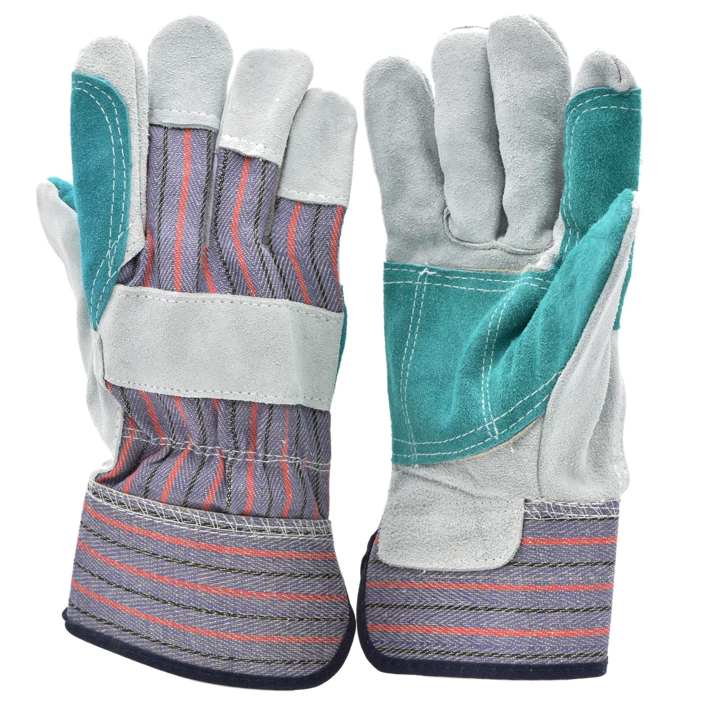 G  F Products G  F 5215L-5 Premium Suede Double Palm  Index Finger Work Gloves With 2  12 Rubberized Safety Cuff, 5 Pair Pack, L