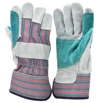 G  F Products G  F 5215L-5 Premium Suede Double Palm  Index Finger Work Gloves With 2  12 Rubberized Safety Cuff, 5 Pair Pack, L