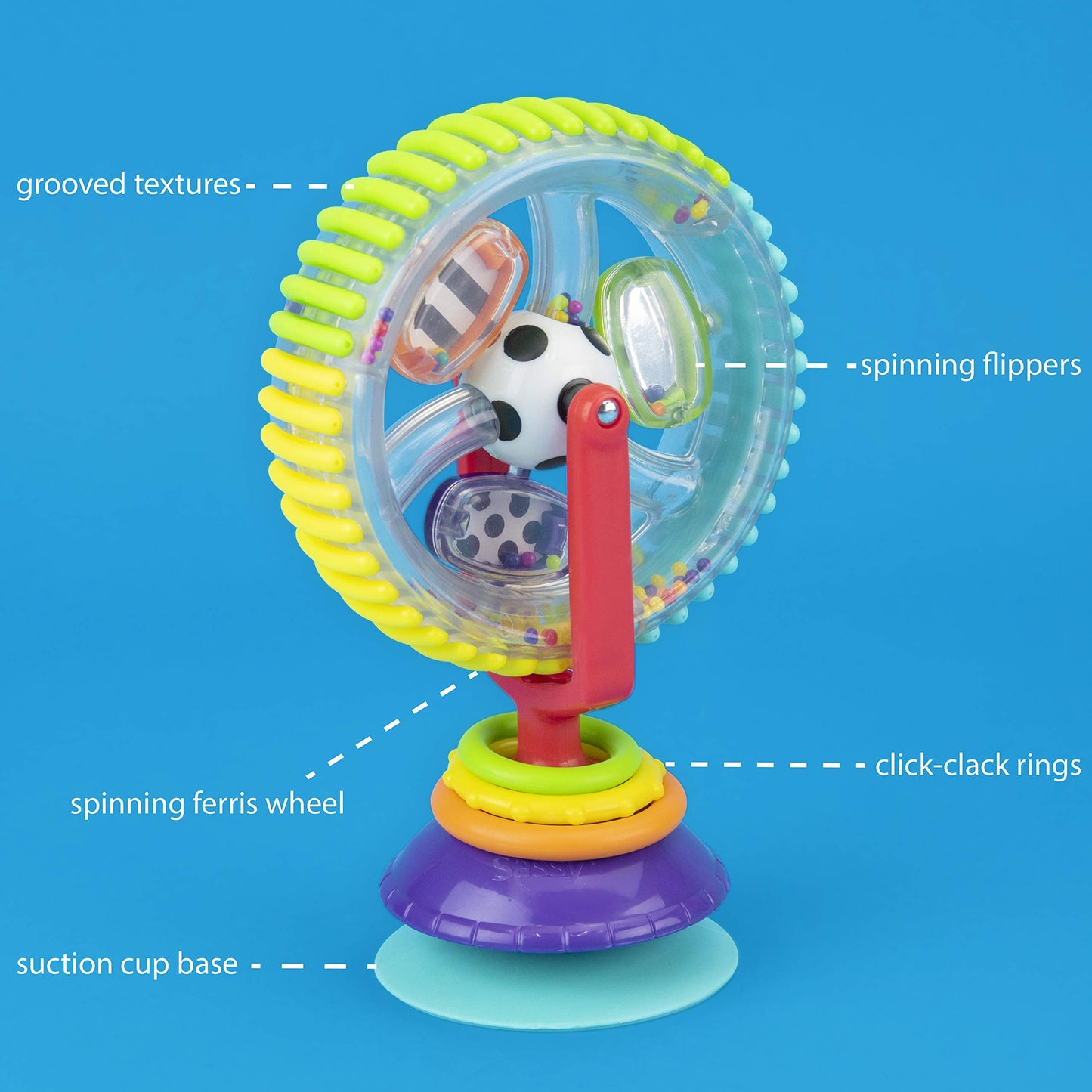 Sassy Wonder Wheel Spinning High Chair Tray Toy, Age 6+ Months