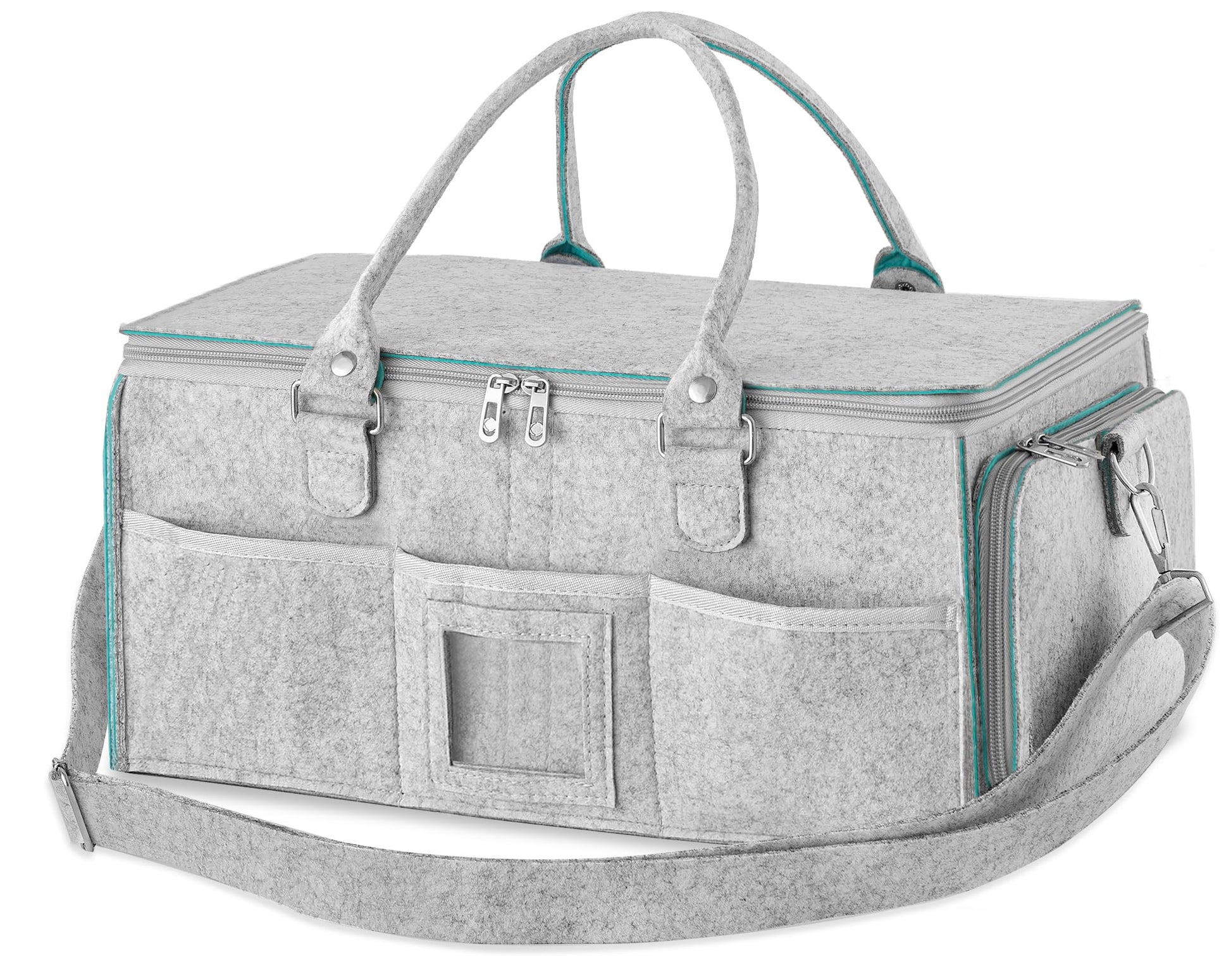 Hblife Baby Diaper Caddy Organizer, Nursery Storage Bin, 16' X 10' X 7' Large Portable Basket Shower Gift Newborn Essentials