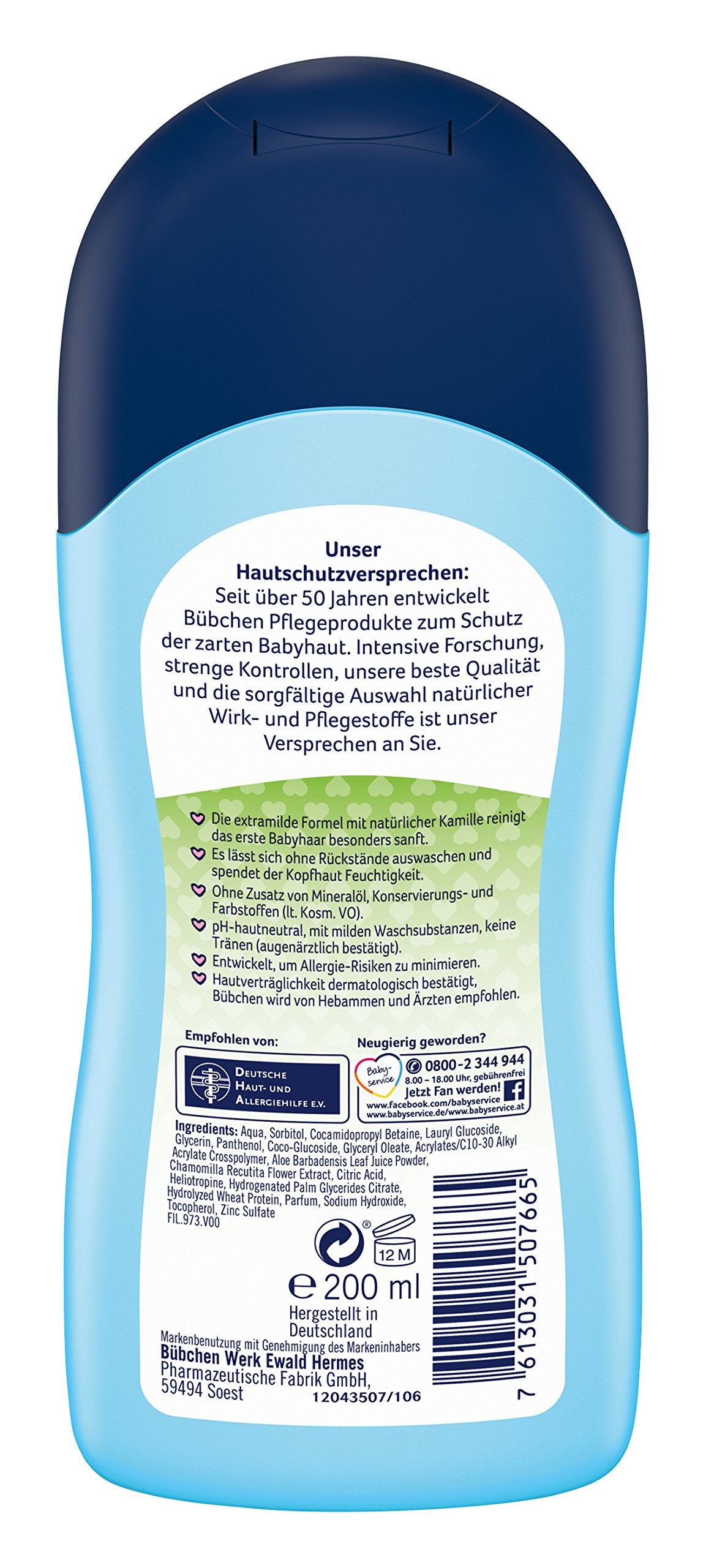 Buebchen Baby Shampoo With Wheat Protein And Camomile 200 Ml
