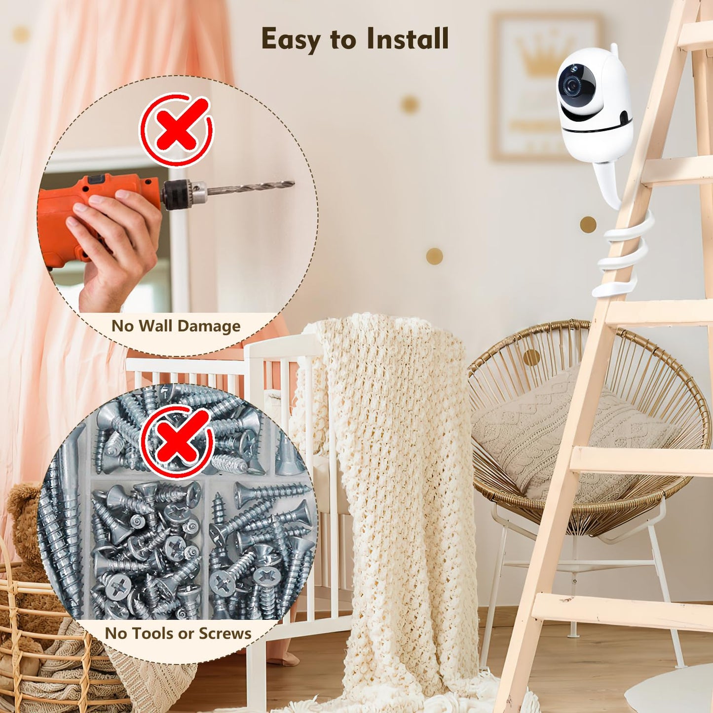 Baby Monitor Mount For Hellobaby Hb6550/Hb65/Hb6339/Hb66/Hb6550Pro, Baby Ganibs, Bonoch, Blemil, Anmeate Sm935E, Baby Monitor Ho