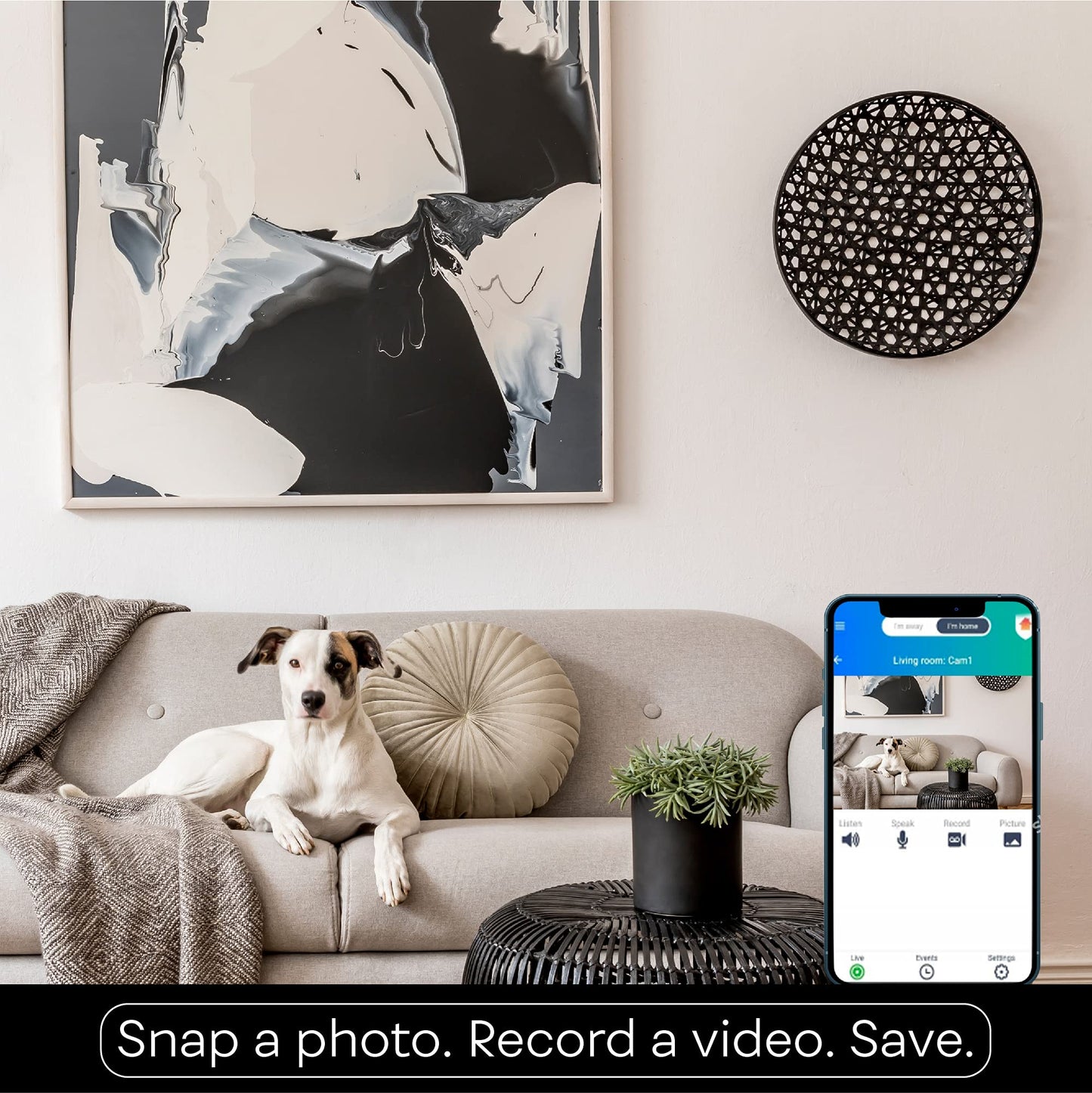 Vivitar Smart Home Security Camera, Indoor Wide Angle Wifi Camera For Home Security With Night Vision, Motion Alerts, 2 Way Comm