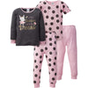 Gerberbaby Girlstoddler Snug Fit 4-Piece Pajama Setpurple Bunny12 Months