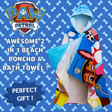 Paw Patrol Hooded Towel 100% Cotton Skye Chase Poncho Kids Beach Towel Boys Bath Towel Girls Swimming Wrap Changing Robe