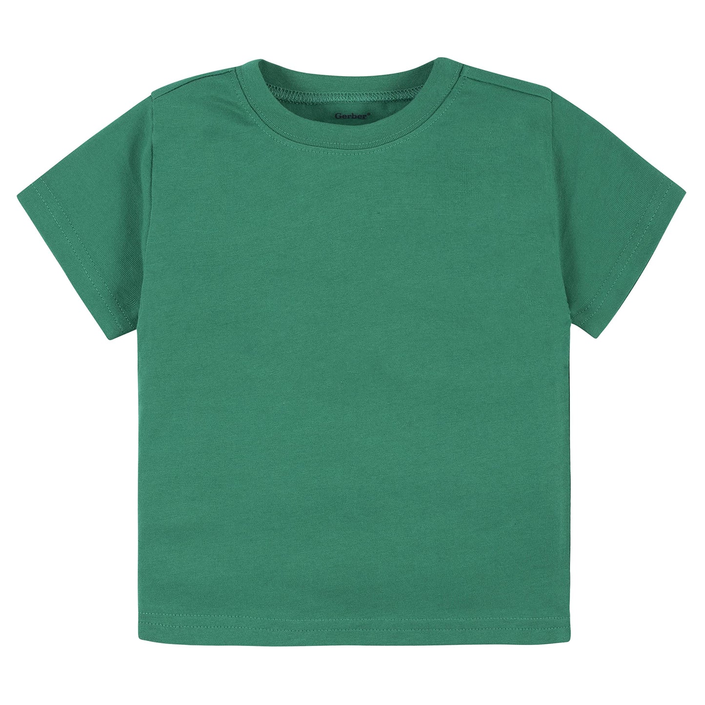 Gerber Baby Toddler 5-Pack Solid Short Sleeve T-Shirts Jersey 160 GSM, Kelly Green, 3T