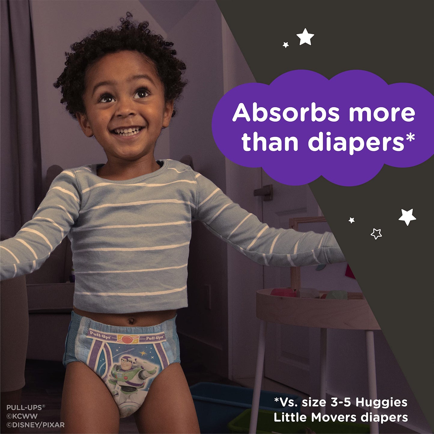 Pull-Ups Boys' Nighttime Potty Training Pants Training Underwear, 3T-4T, 18 Ct