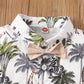 Ciycuit Toddler Baby Boys Summer Print Shirt Outfits Clothes Short Sleeve Button Down Tops + Shorts Set 12-18 Months Oc Brown