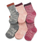 Inobay Baby Boys Girls Socks - 6 Pairs Toddler Thick Warm Seamless Chunky Knit Cotton Socks Kid Cotton Crew Socks (M(3-5T), Girl