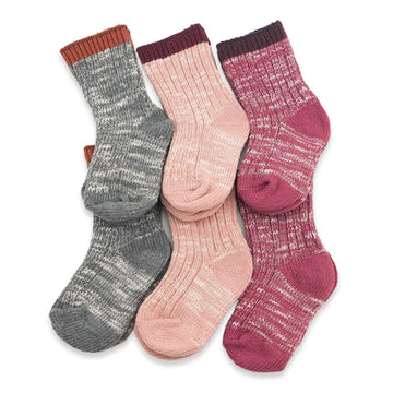 Inobay Baby Boys Girls Socks - 6 Pairs Toddler Thick Warm Seamless Chunky Knit Cotton Socks Kid Cotton Crew Socks (M(3-5T), Girl