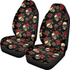 Whosucclay Rose Skull Car Seat Covers for Front Seats Only, 2 Packs Car Accessories, Automotive Cushion Protector Universal Fit 