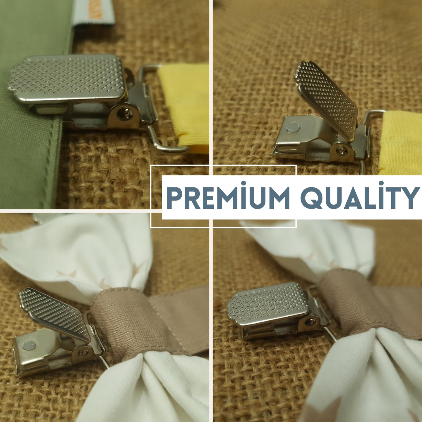 Protective Pacifier Clip, Bowtie & Round - Ultra-Durable & Handmade, 2-Pack With 100% Cotton Fabric - Safe & Stylish Baby Essent