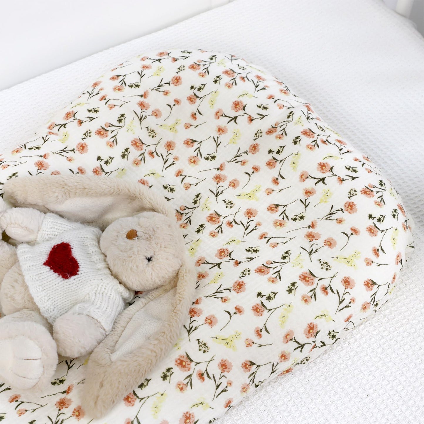 Hooyax Muslin Baby Lounger Cover 2 Pack, Organic Removable Lounger Slipcover For Newborn, Baby Padded Lounger Infant Floor Seat