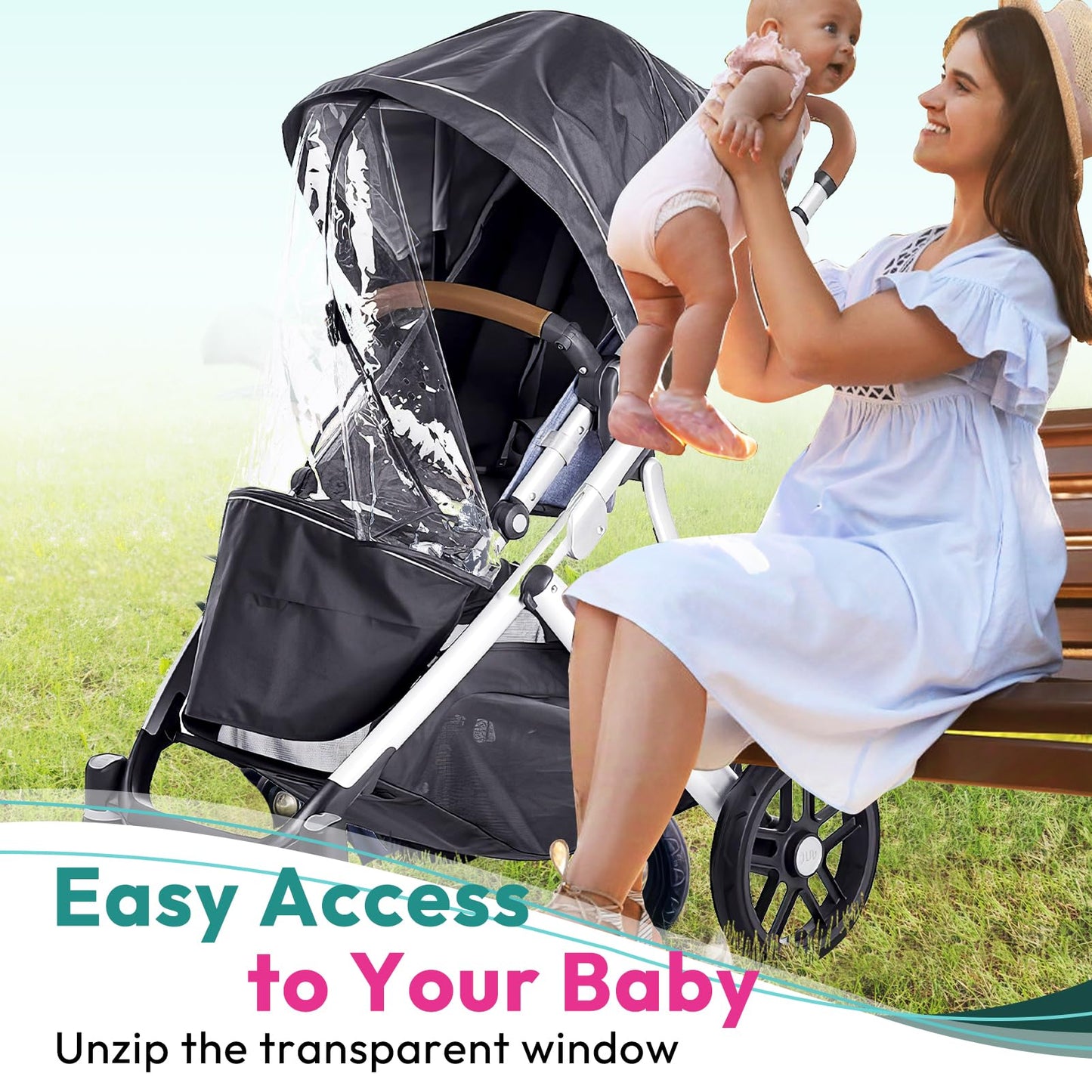 Performance Rain Shield, Rain Cover Fits For Uppababy Vista/Vista V2/Vista V3/Cruz/Cruz V2 Stroller, Protect From Wind/Rain/Snow