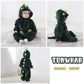 Tonwhar Infant And Toddler Halloween Cosplay Costume Kids' Animal Outfit Snowsuit(1-3 Months,Dark Green Dinosaur)