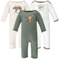 Hudson Baby Unisex Baby Cotton Coveralls Forest Fox, 0-3 Months