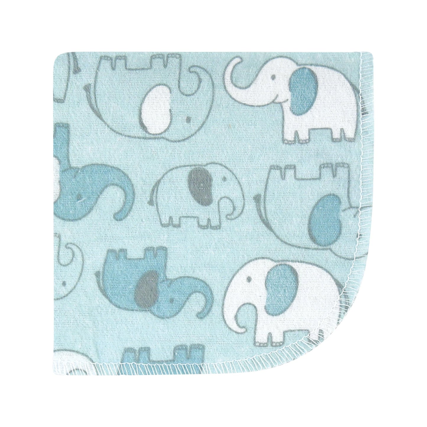 Hudson Baby Unisex Baby Flannel Washcloths, Boy New Elephant 12Pk, One Size