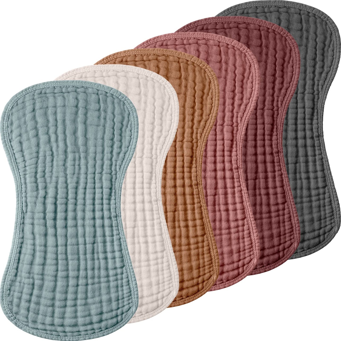 Frienda 6 Pack Muslin Burp Cloths Cotton Large 20x 9 Extra Absorbent and Soft Baby Burping Cloth for Baby Boy Girl Unisex(Fr