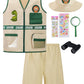 Relibeauty Kids Explorer Kit Role For Play- Cargo Vest, Pants And Hat Set, 10-11/140