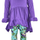 Unique Baby Girls 3 Piece Floral Legging Sets (6/Xl, Purple)