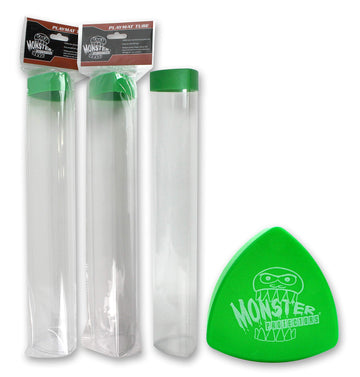 Monster Tcg Gaming Prism Playmat Tube (Green) - Easy In And Out Design- Store Your Card & Rpg Playmats Better- For Pokemon Yugio