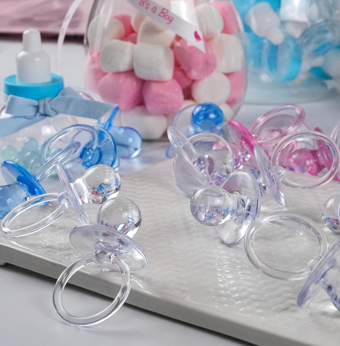 Baby Pacifier 2.5' Baby Shower Favors Decoration (Clear, 36 Count)