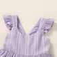 Younger Tree Toddler Baby Girl Dress Summer Outfits Flutter Sleeve Smocked Dress Kids Causal Boho Dresses Clothes (6-7T, Purple