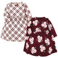 Hudson Baby Infant And Toddler Girl Cotton Dresses, Burgundy Floral, 3-6 Months