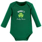 Hudson Baby Unisex Baby Cotton Long-Sleeve Bodysuits Lucky Charm, 0-3 Months