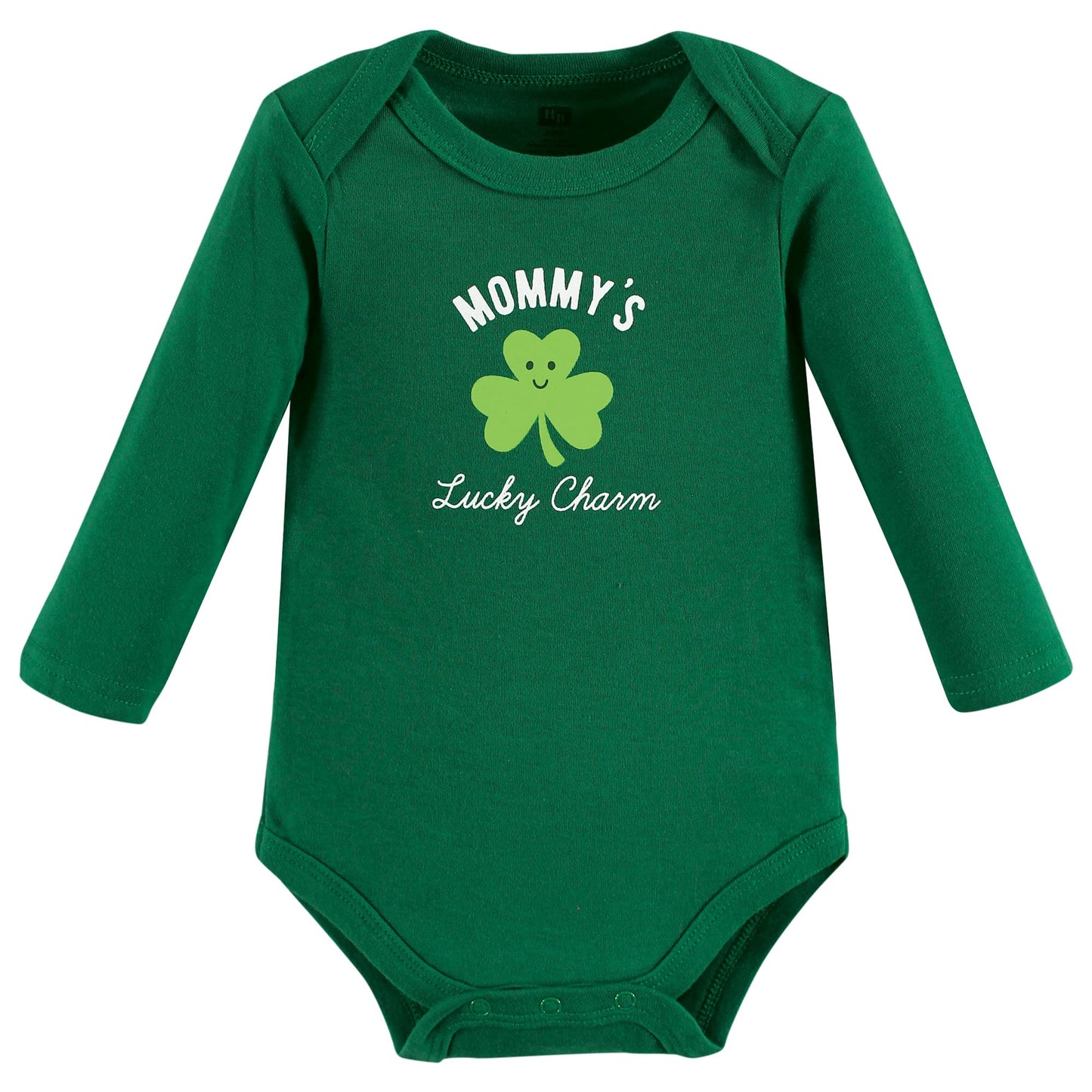 Hudson Baby Unisex Baby Cotton Long-Sleeve Bodysuits Lucky Charm, 0-3 Months