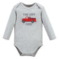 Hudson Baby Unisex Baby Cotton Long-Sleeve Bodysuits, Fire Truck, 9-12 Months