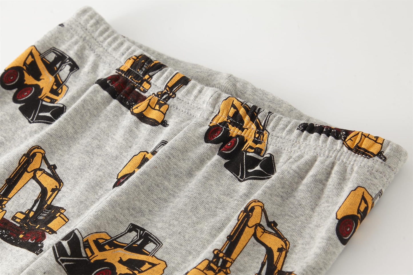 Boys Excavator Pajamas Long Sleeve Cotton Truck Pjs Sets Toddler Grey Christmas Truck Sleepwear Kids Winter Construction Pj 10T