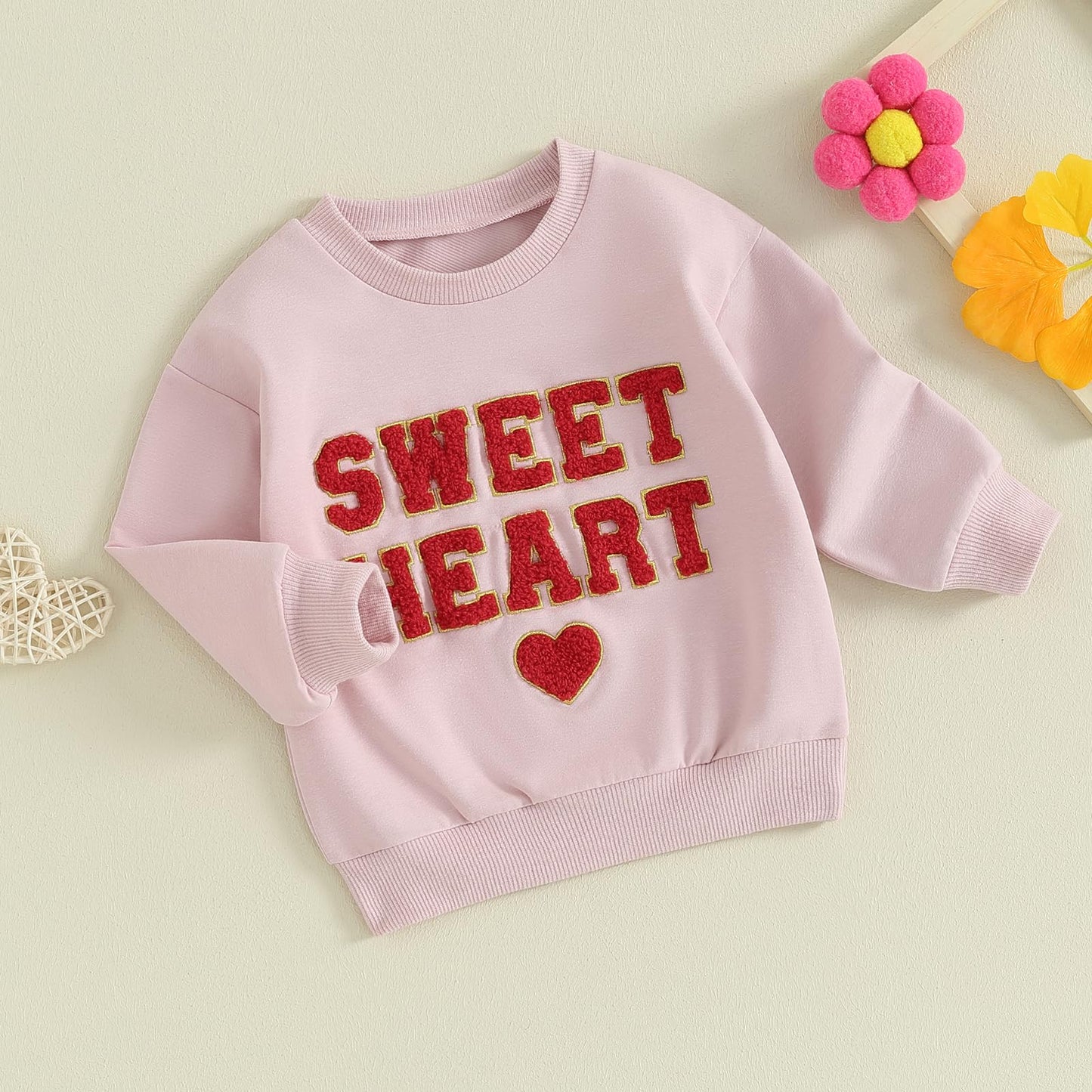 Lucikamy Toddler Baby Girl Boy Valentines Day Outfit Long Sleeve Letter Print Sweatshirt Shirt Infant Spring Clothes (Pink, 3-4