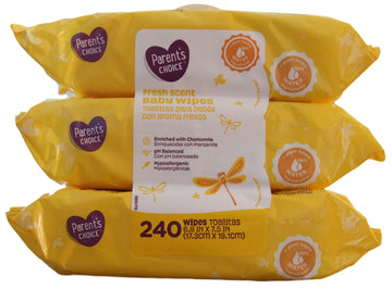 Parent'S Choice - Fresh Scent Non-Flushable Baby Wipes - 240 Sheets