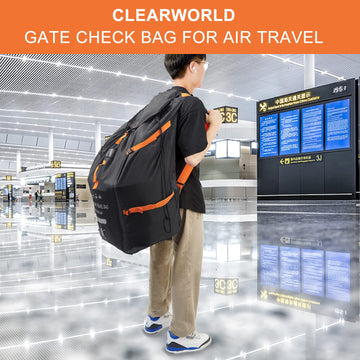 Clearworld Car Seat Travel Bag For Air Travel, Durable Gate Check Bag For Airport,Foldable Baby Stroller Travel Carry Bag, Fits