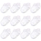 Touched By Nature Baby Organic Cotton Socks With Non-Skid Gripper For Fall Resistance, White No-Show, 12-24 Months