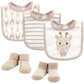 Hudson Baby Unisex Baby Cotton Bib And Sock Set, Giraffe, One Size