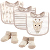 Hudson Baby Unisex Baby Cotton Bib And Sock Set, Giraffe, One Size