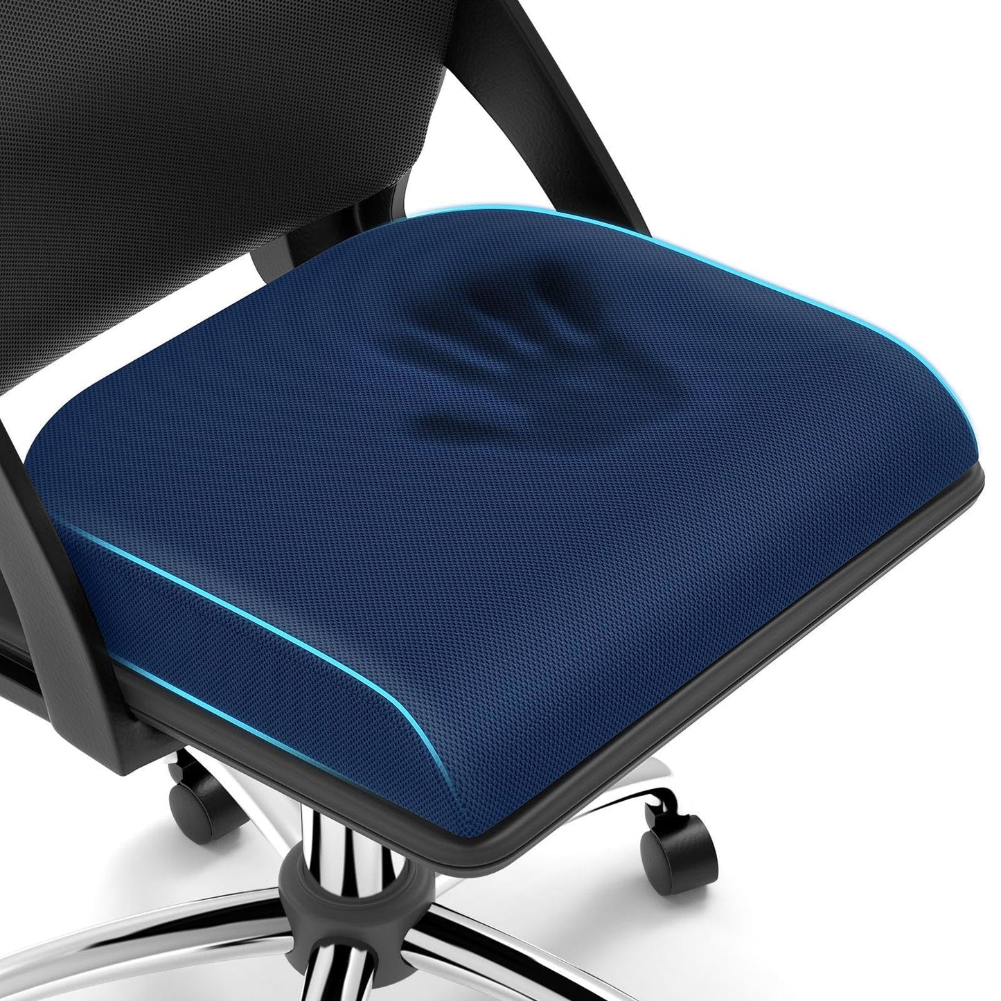 Tranquilrelax Large Seat Cushion, Memory Foam Cushion For Long Sitting Hours On Office Chair, Home & Car, Non-Slip Chair Pad For