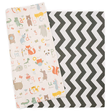 Baby Care Play Mat (Large, Zig Zag - Black) 82'' X 55'' Original One-Piece Reversible Rollable Waterproof Play Mat For Infants,