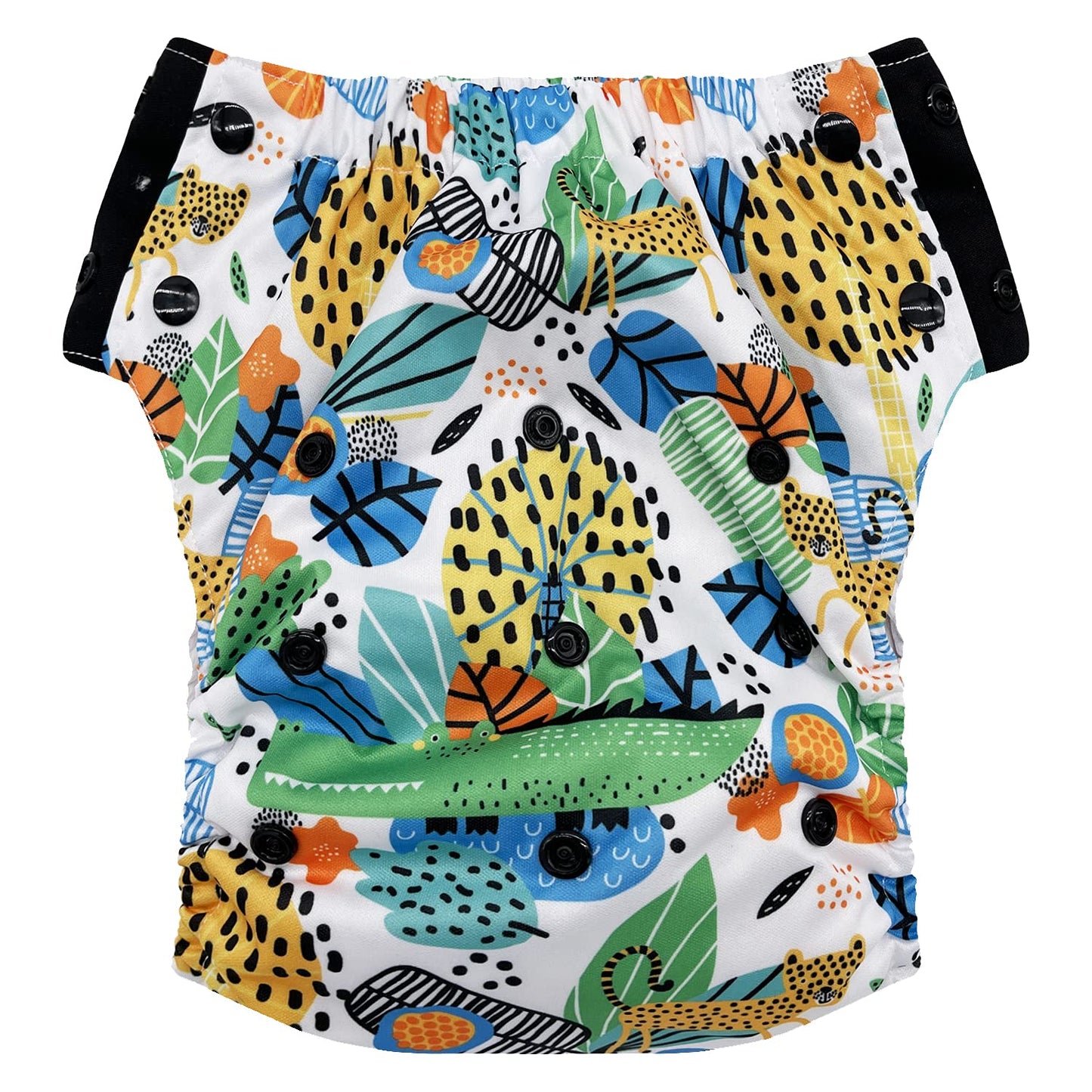 Hybrid Cloth Diaper - Reusable Training Pants, Swim Diaper, Special Needs Briefs, Fits From Baby Up To 10 Years (Size 2, Jungles