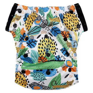 Hybrid Cloth Diaper - Reusable Training Pants, Swim Diaper, Special Needs Briefs, Fits From Baby Up To 10 Years (Size 2, Jungles