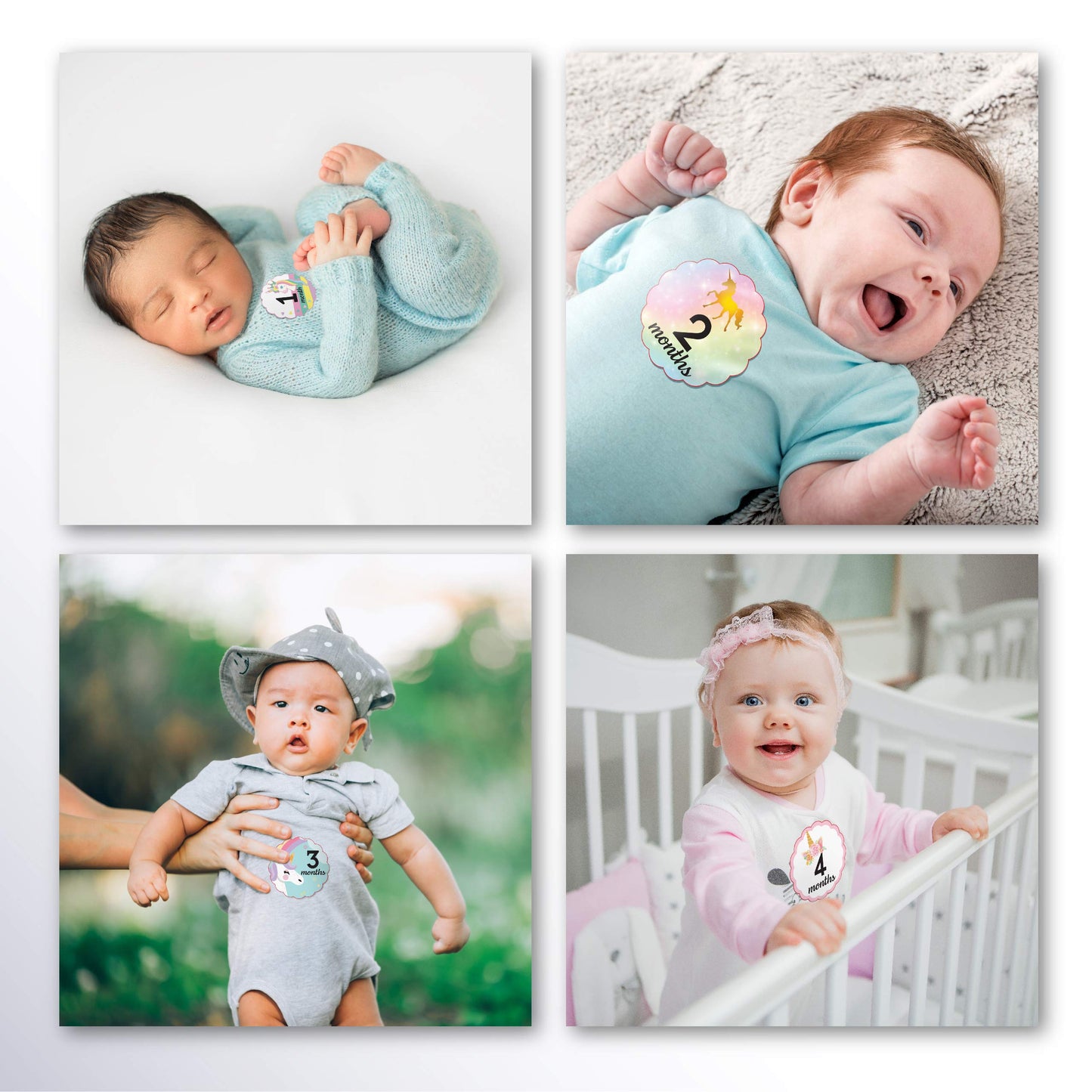 24 Pack Baby Month Stickers And Milestone Stickers By Kenco - Track Your Baby'S First Year Month-By-Month And Holidays! Boys And