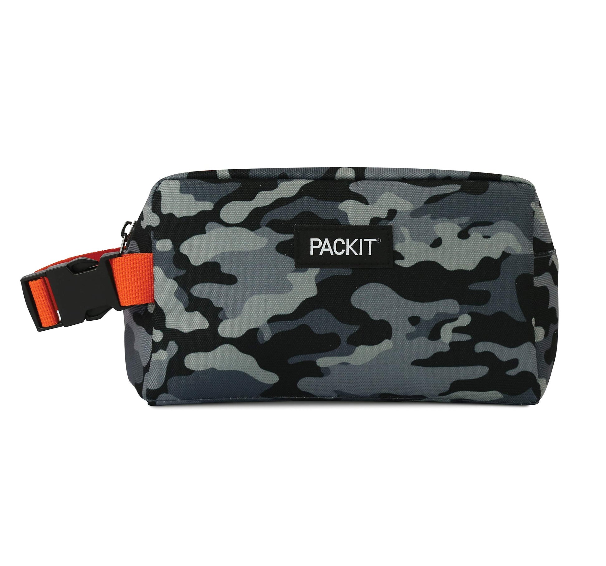 Packit Freezable Snack Box, Charcoal Camo, Built With Ecofreeze Technology, Collapsible, Reusable, Zip Closure With Buckle Handl