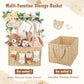 Wisreach Wooden Baby Shower Crate Closet, Foldable Handwoven Storage Basket for Baby Shower Gifts, Welcome Gift Basket for Newbo