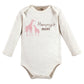 Touched By Nature Unisex Baby Organic Cotton Long-Sleeve Bodysuits, Girl Safari, 18-24 Months